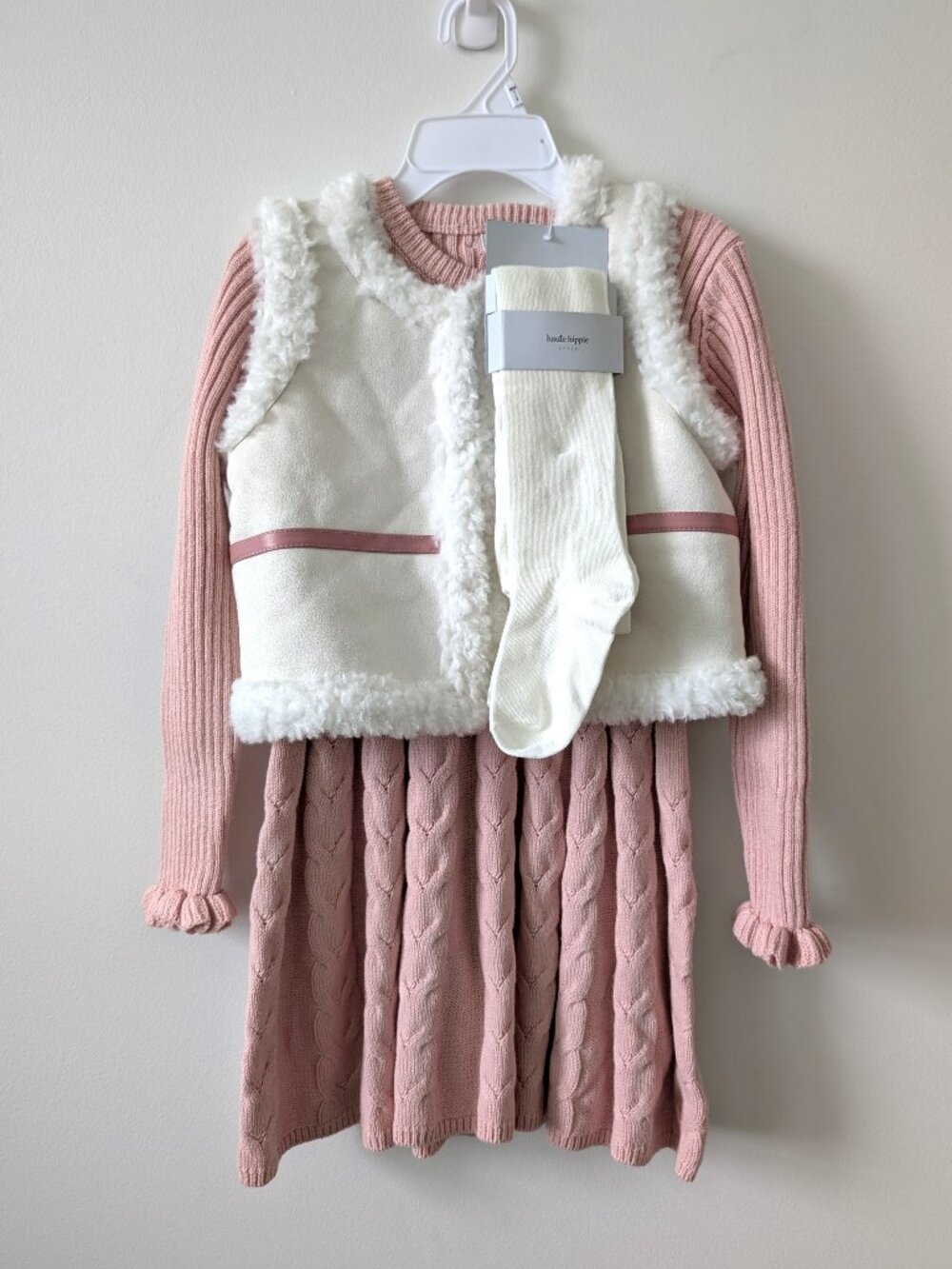 NWT HAUTE HIPPIE Girls 3pc Knit Dress Set | Size 7/8